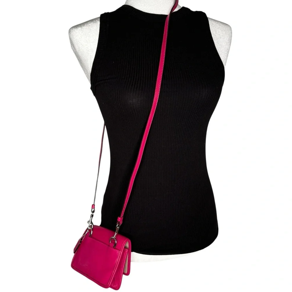 Coach Crossbody 48005 Legacy Mini Crossbody Fuchsia Pink Leather